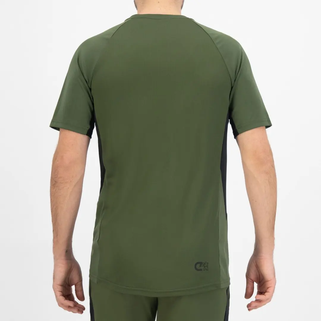 Cruyff Turn Tech Shirt Heren - L - Olijfgroen/Zwart