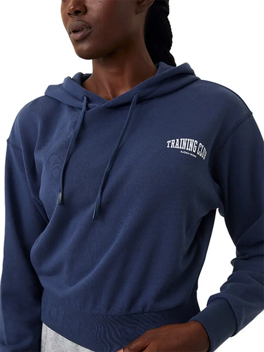 Björn Borg Stockholm Crop Hoody - Vrouwen L - Blauw