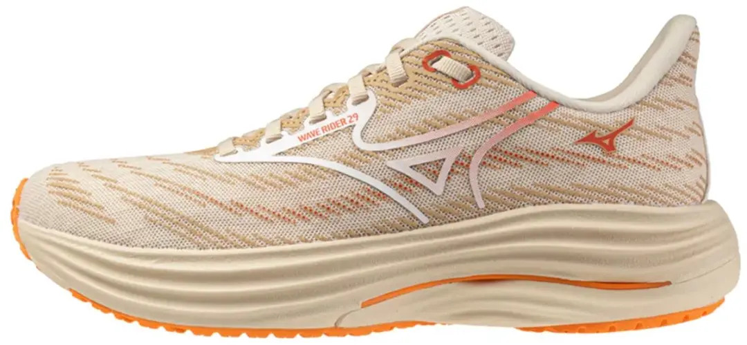 Mizuno Wave Rider 29 Dames Hardloopschoenen 38 - Beige/Oranje