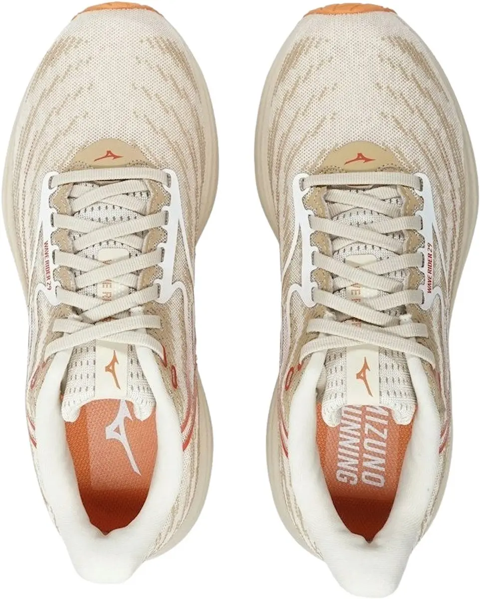 Mizuno Wave Rider 29 Dames Hardloopschoenen 38 - Beige/Oranje