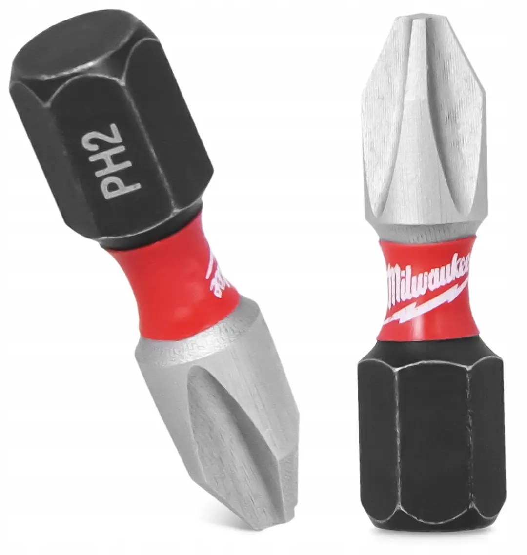Milwaukee PH2 Slagbits 25mm - 10 Stuks - Shockwave Impact Duty