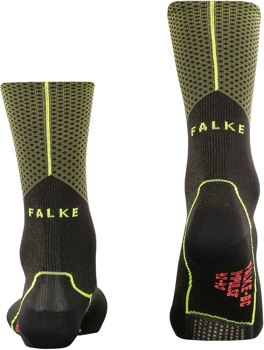 Falke BC Impulse Fietssokken - Zwart/Neon Geel
