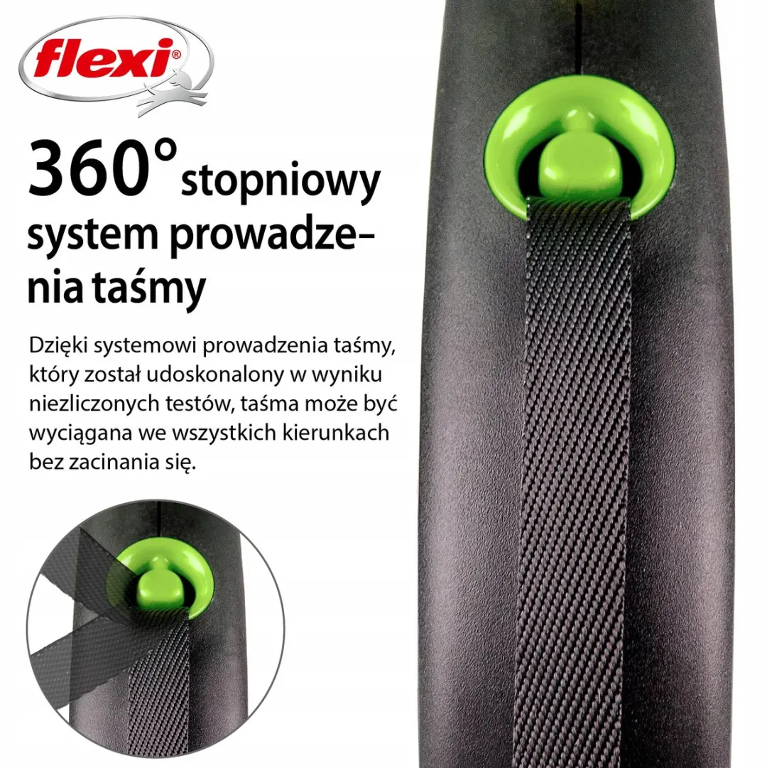 Flexi Black Design S Automatische Lijn 5m - Groen
