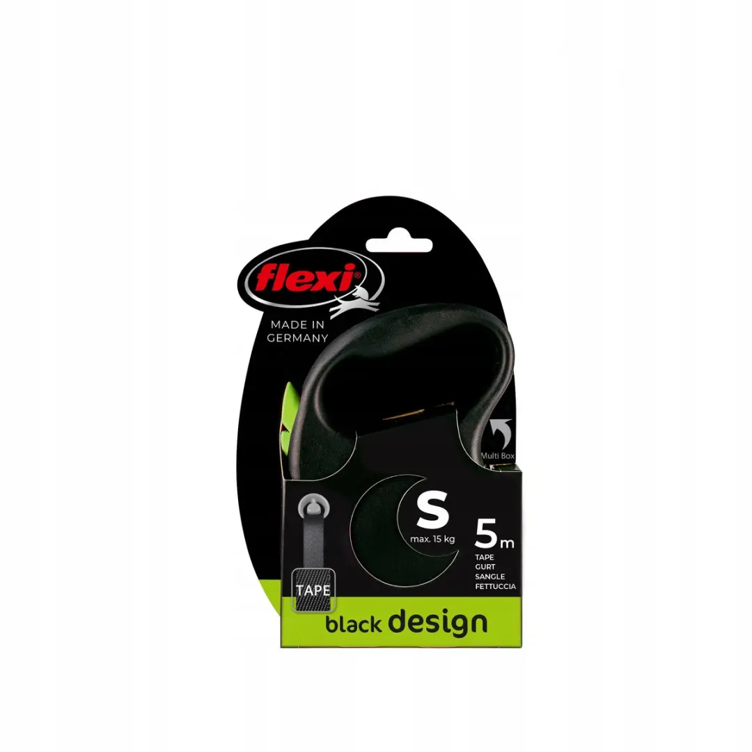 Flexi Black Design S Automatische Lijn 5m - Groen