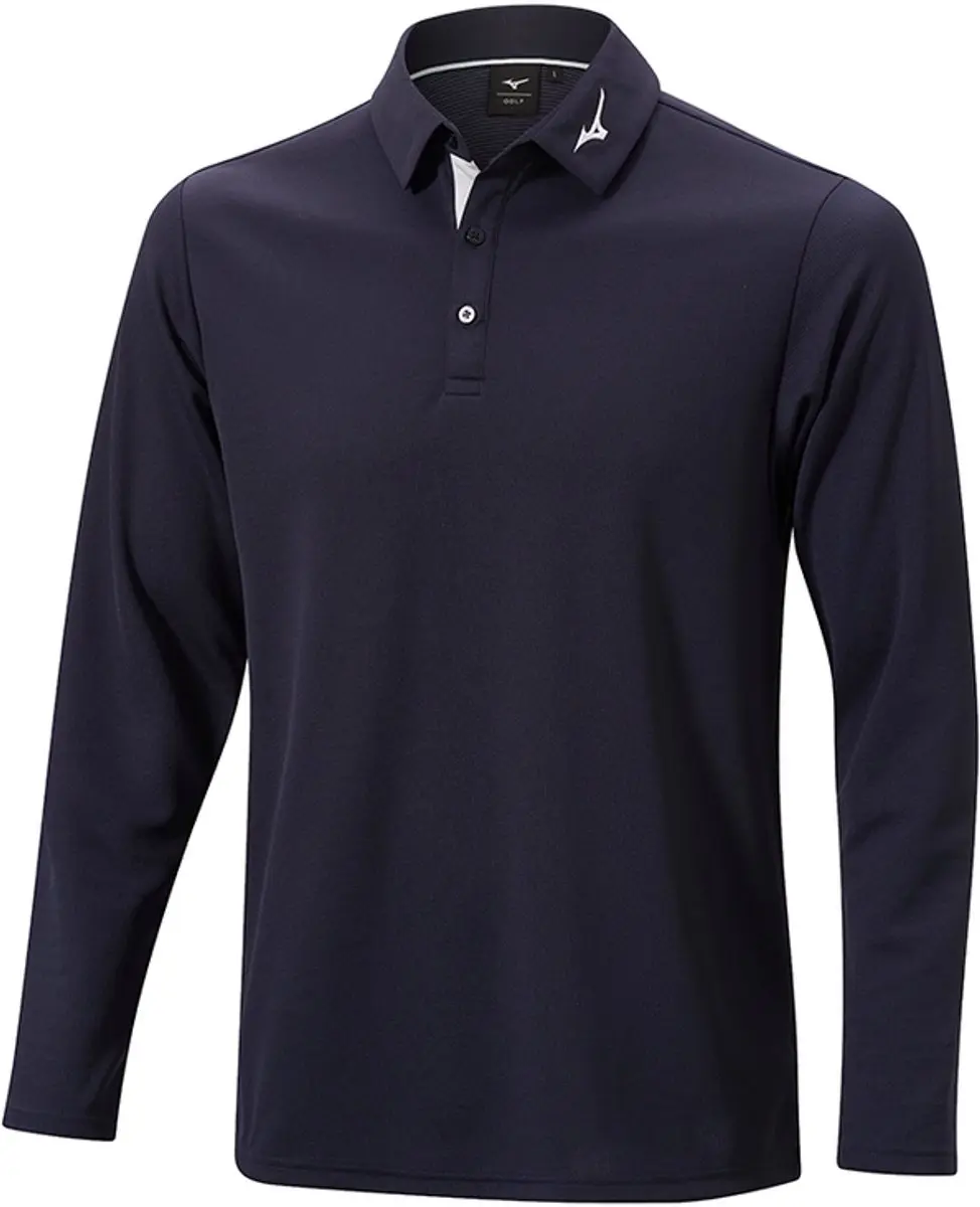 Mizuno Breath Thermo Winter L/S Polo - M - Grijs