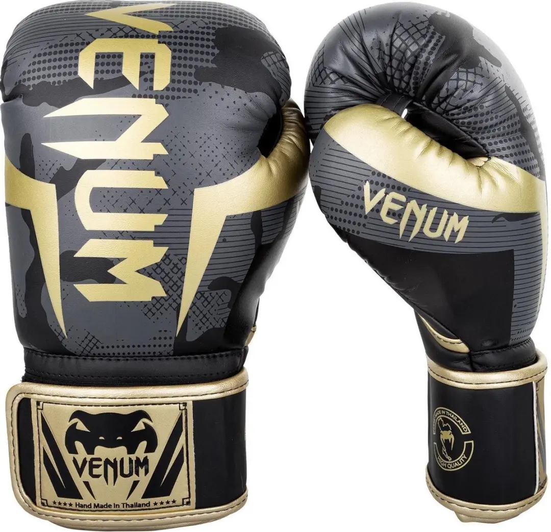 Venum Elite Bokshandschoenen 12 OZ - Dark Camo Gold