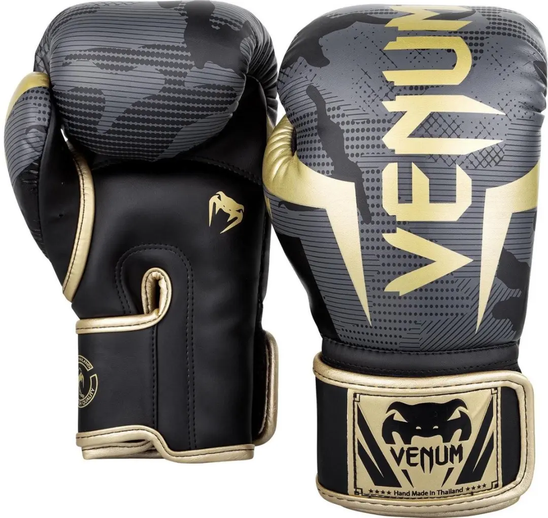 Venum Elite Bokshandschoenen 12 OZ - Dark Camo Gold - afbeelding 6 van 6