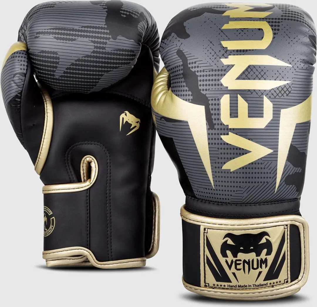 Venum Elite Bokshandschoenen 12 OZ - Dark Camo Gold