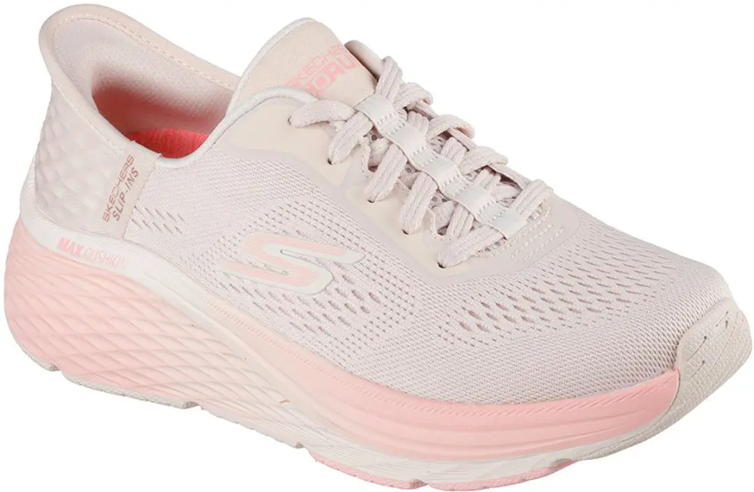 Skechers Max Cushioning Elite 2.0 Hardloopschoenen - 36 - Natuurlijk/roze