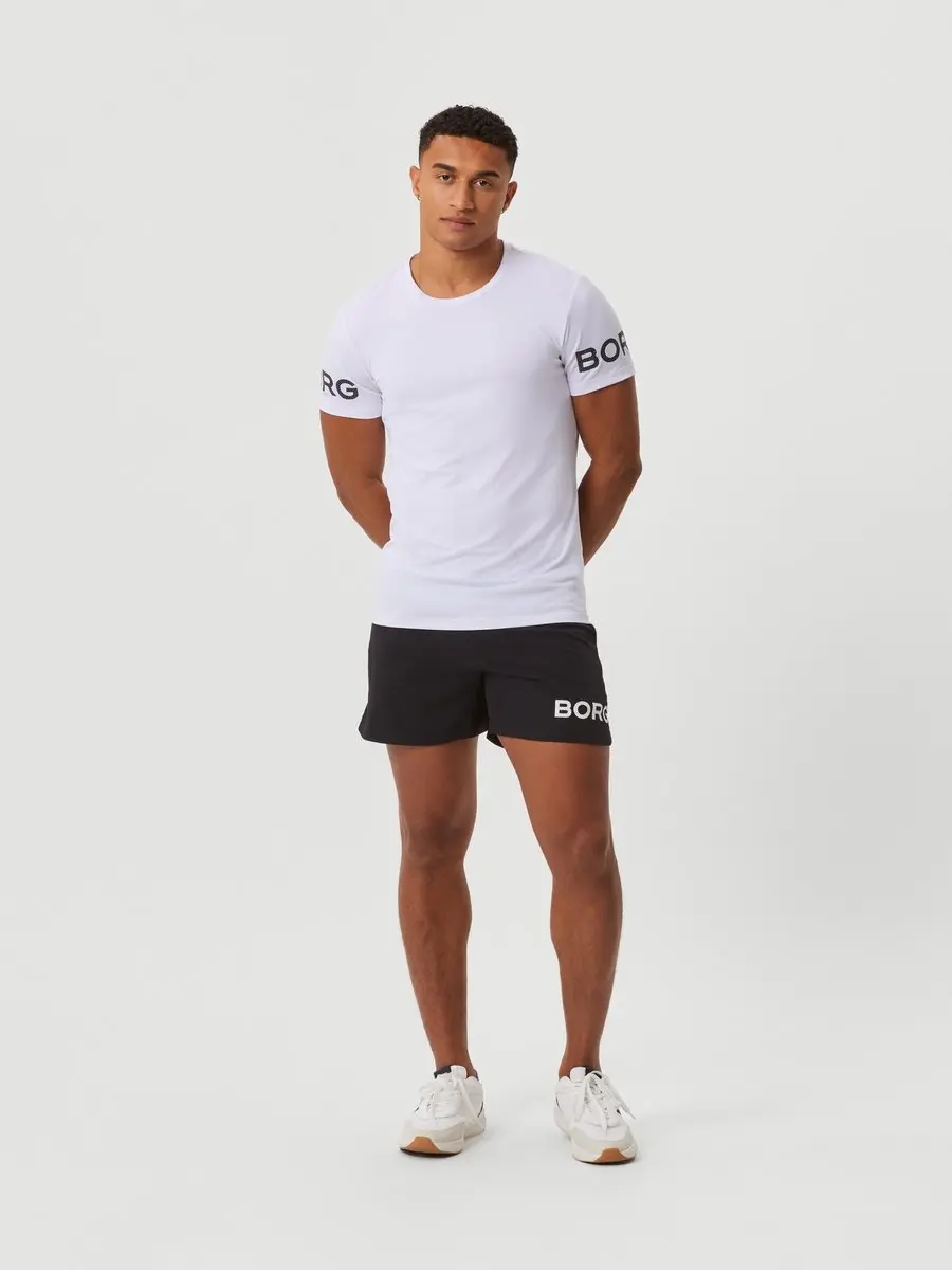 Björn Borg Heren Sportshirt Korte Mouw S - Wit - Gerecycled Polyester