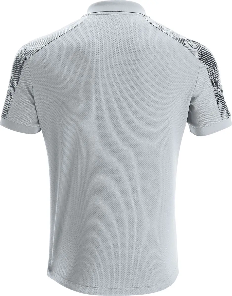 Macron Excellence Rock Polo Heren - Zilver/Antraciet 5XL