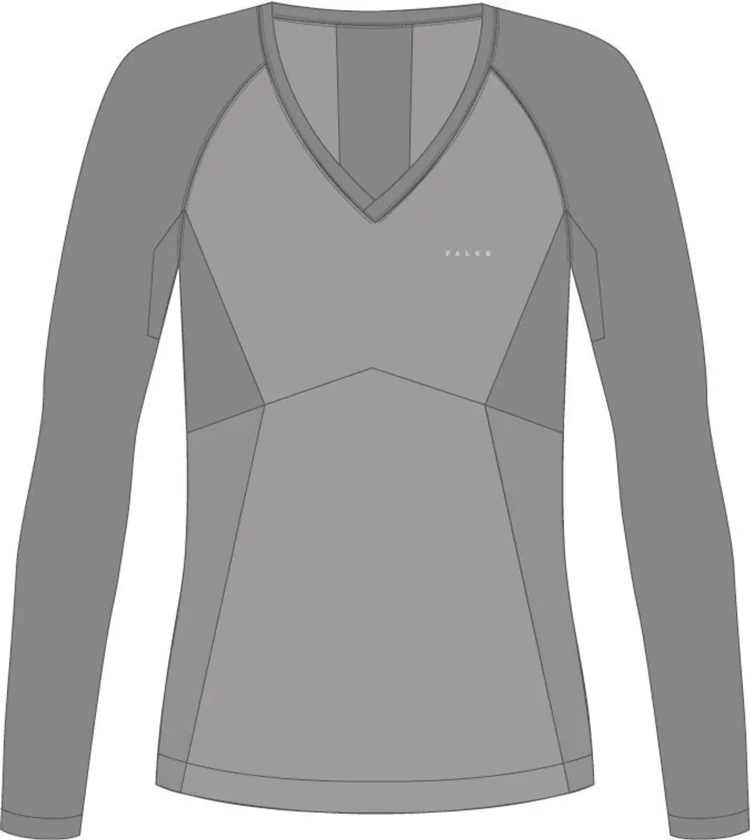 Falke Wool-Tech Light V-hals Shirt Dames - Grijs - S