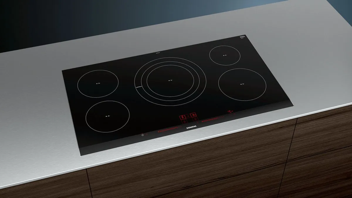 Siemens EH975LVC1E Inductiekookplaat 90cm - 5 Zones - Zwart/Roestvrijstaal