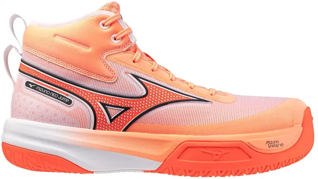 Mizuno Neo Jump Mid Indoor Schoenen 46 - Flamingo Koraal/Lava Oranje/Wit