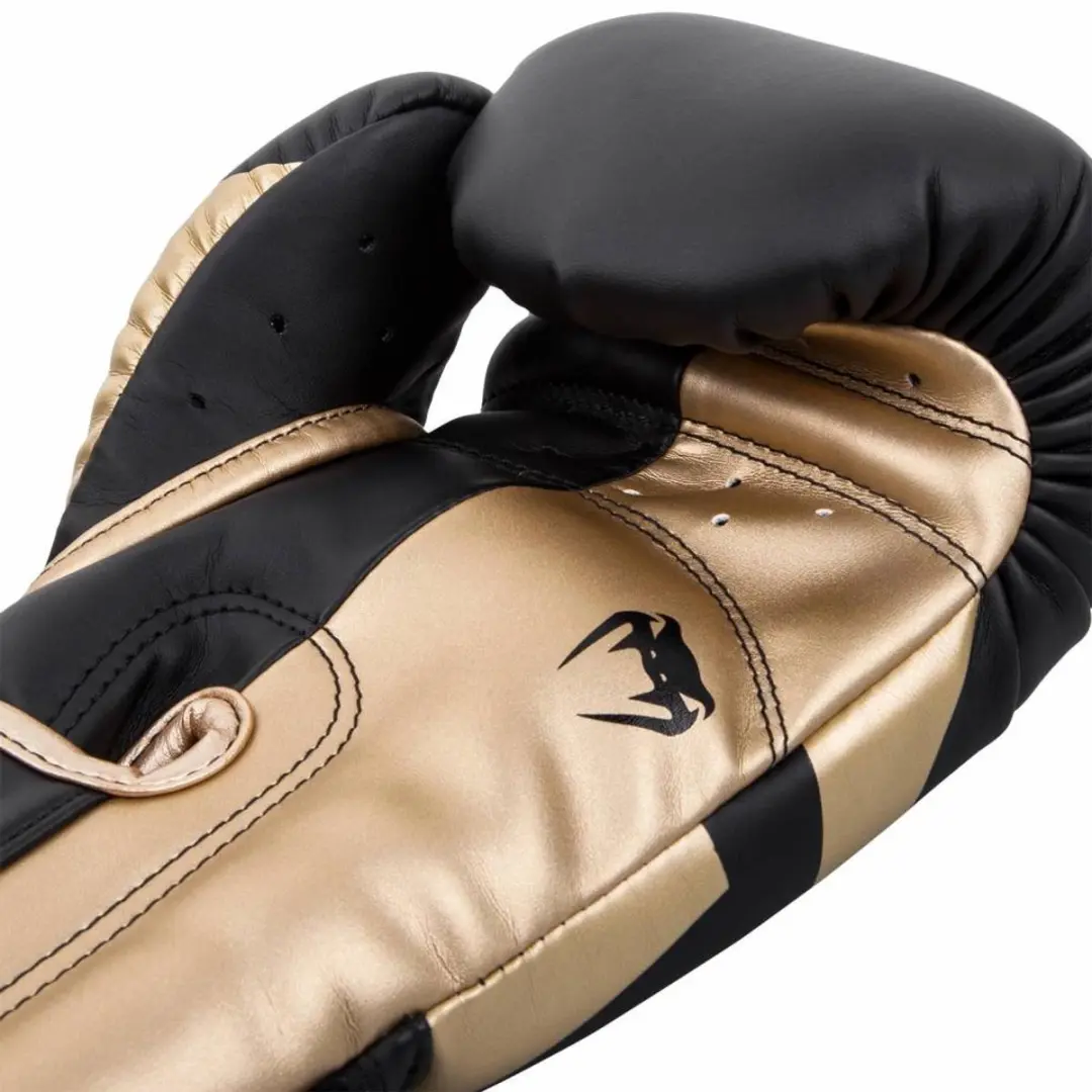 Venum Elite Kick Bokshandschoenen 8 OZ - Zwart/Goud