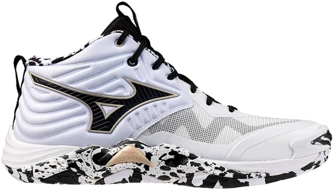 Mizuno Wave Momentum Elite Mid Indoor Schoenen - 38.5 - Zwart/Glowing Apple/Mandarin