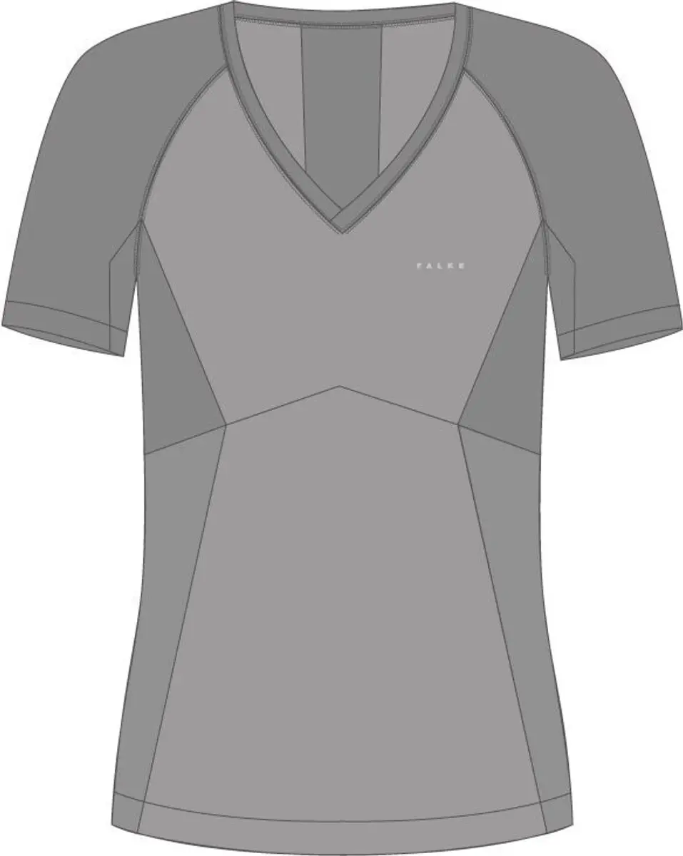 FALKE Wool-Tech Light V-hals Shirt Dames - XL - Grijs