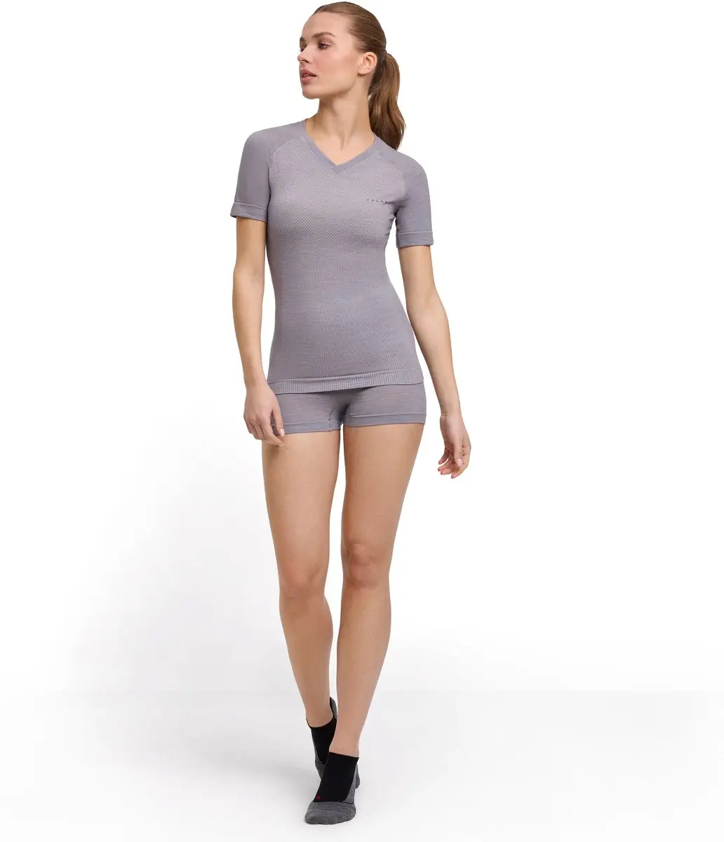 FALKE Wool-Tech Light V-hals Shirt Dames - XL - Grijs