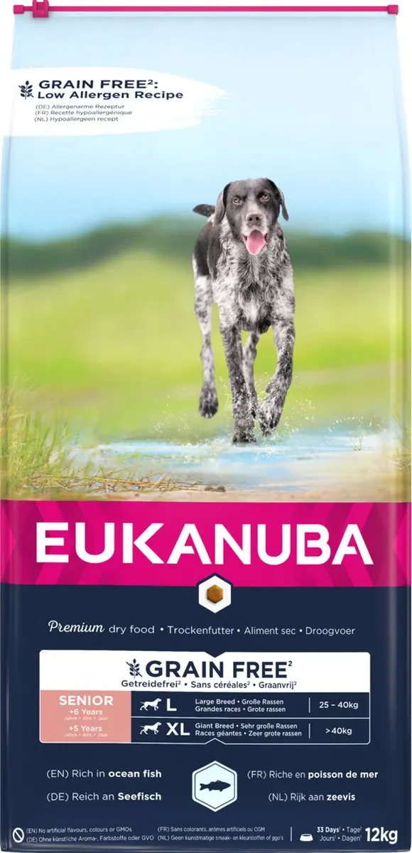 Eukanuba Senior Large Breed Graanvrij Zeevis Hondenvoer 12kg