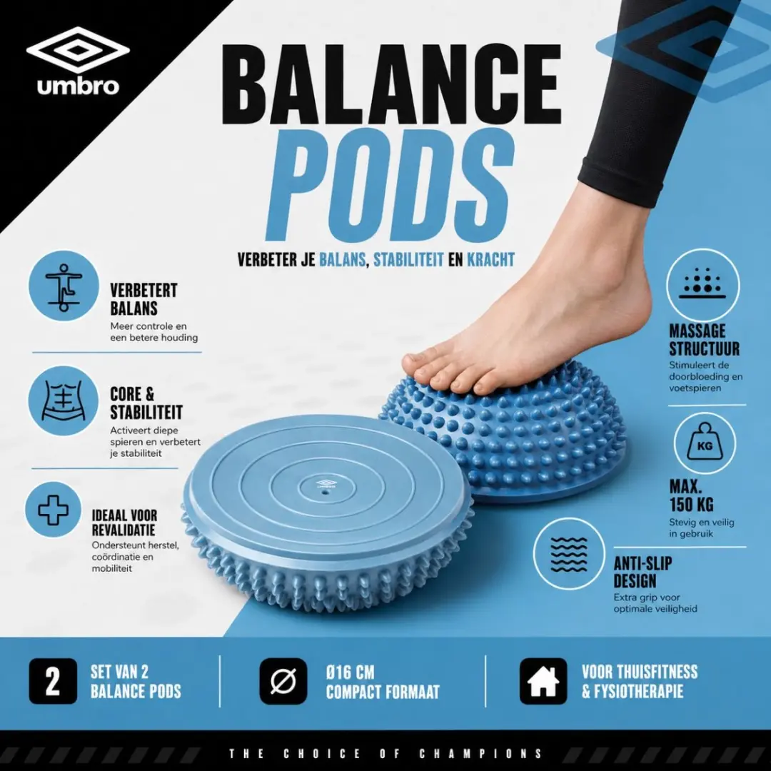 Umbro Evenwichtsbal Set - 2 Stuks - Blauw