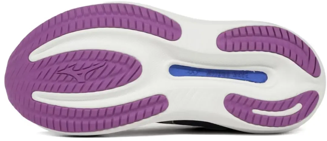 Mizuno Wave Rider 30 Dames Hardloopschoenen 39 - Donkerblauw/Oranje/Wit/Paars - afbeelding 6 van 6