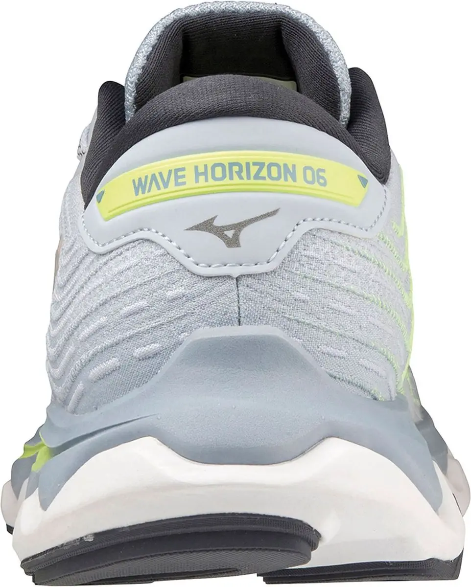 Mizuno Wave Horizon 6 Dames Hardloopschoenen - Lichtgrijs/Geel/Zilver