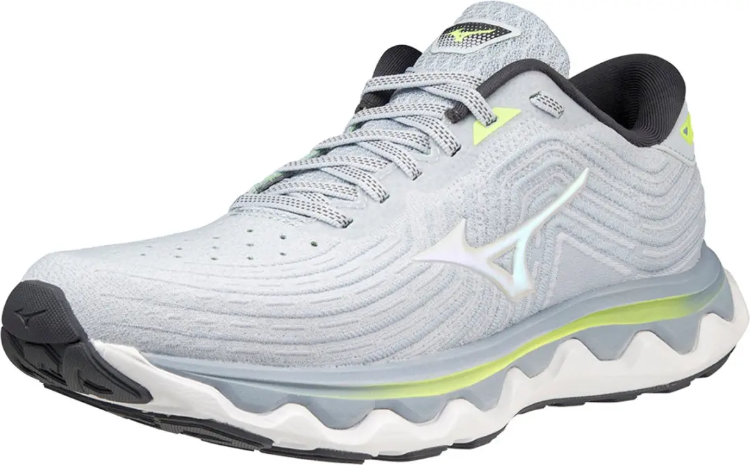 Mizuno Wave Horizon 6 Dames Hardloopschoenen - Lichtgrijs/Geel/Zilver