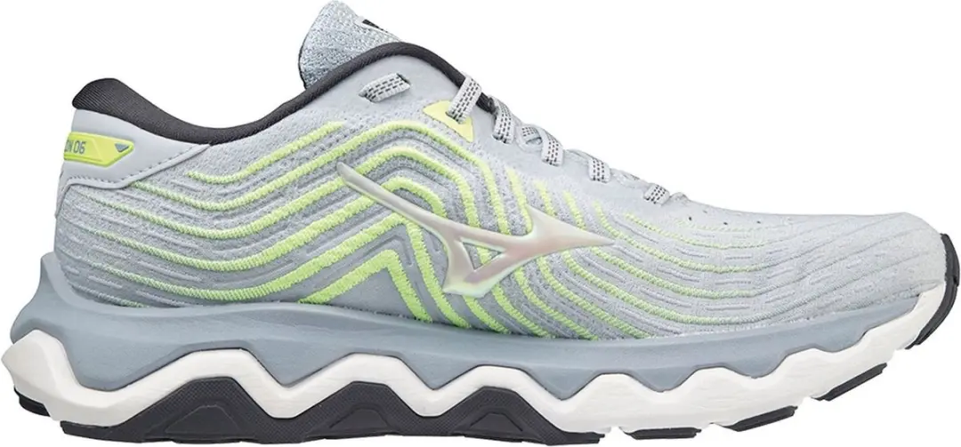 Mizuno Wave Horizon 6 Dames Hardloopschoenen - Lichtgrijs/Geel/Zilver
