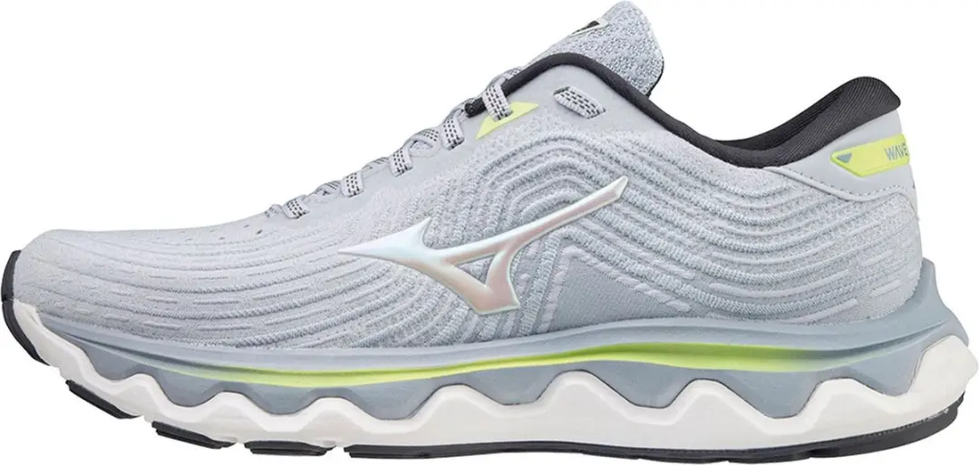 Mizuno Wave Horizon 6 Dames Hardloopschoenen - Lichtgrijs/Geel/Zilver