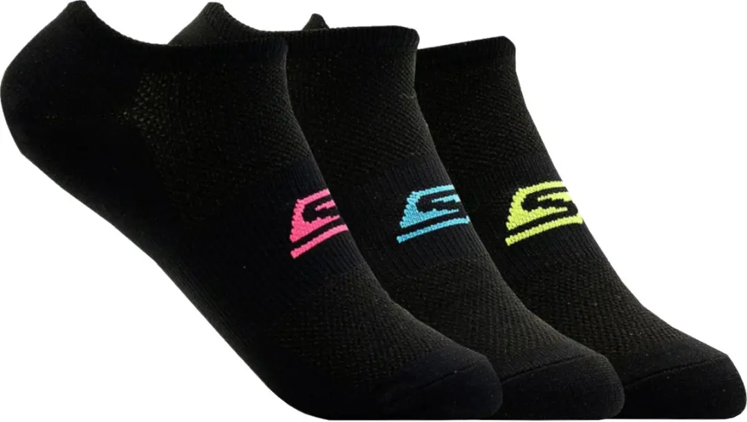Skechers 3 Stuks Zwart Sokken