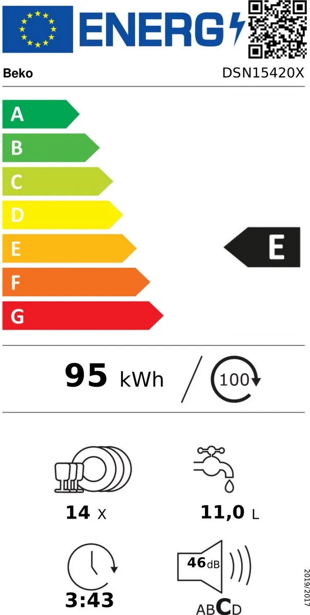 Beko BDSN15N20X Inbouwvaatwasser 13 Couverts