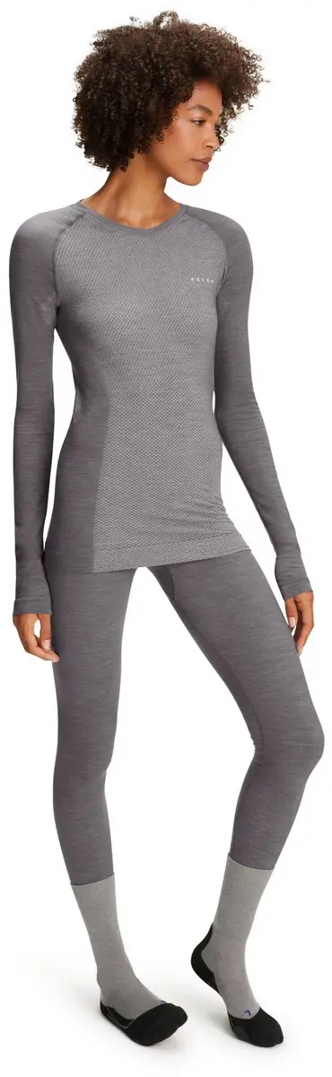 FALKE Wool-Tech Light Dames T-shirt Lange Mouwen - XL - Grijs