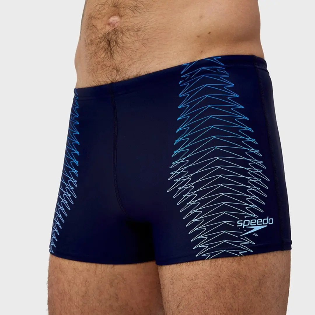 Speedo Duo Logo Print Aquashort Heren Sportzwembroek M - Marine/Blauw