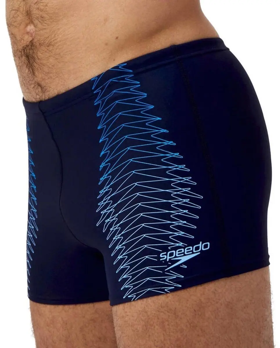 Speedo Duo Logo Print Aquashort Heren Sportzwembroek M - Marine/Blauw
