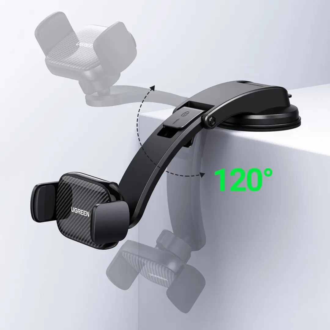 Ugreen Universele Autohouder Telefoonhouder 6.6-9.5cm - Zuignap - Zwart - afbeelding 6 van 6