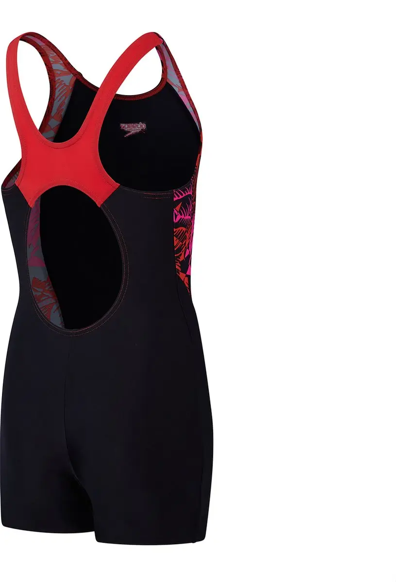 Speedo Printed Panel Legsuit - Maat 128 - Zwart/Roze
