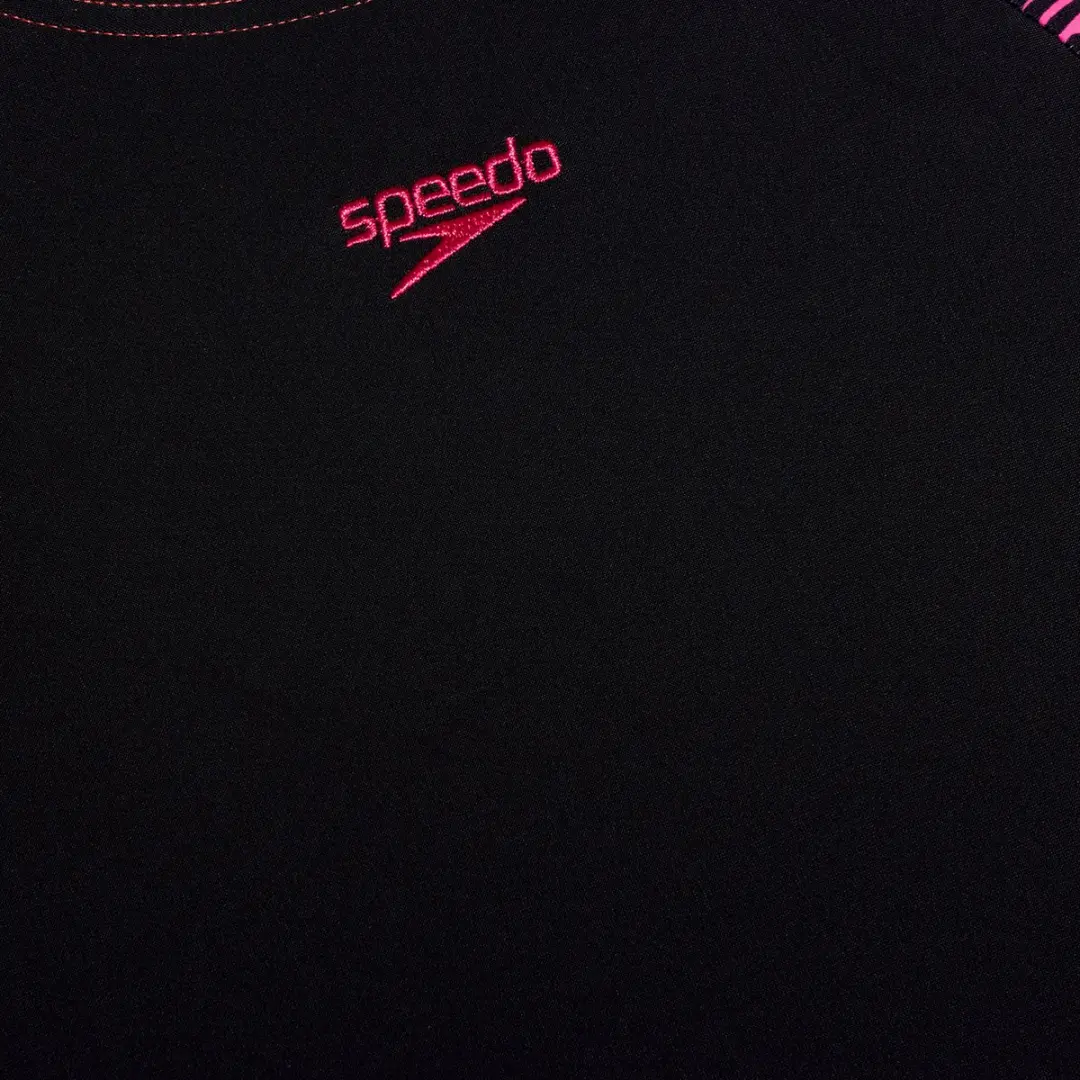 Speedo Printed Panel Legsuit - Maat 128 - Zwart/Roze