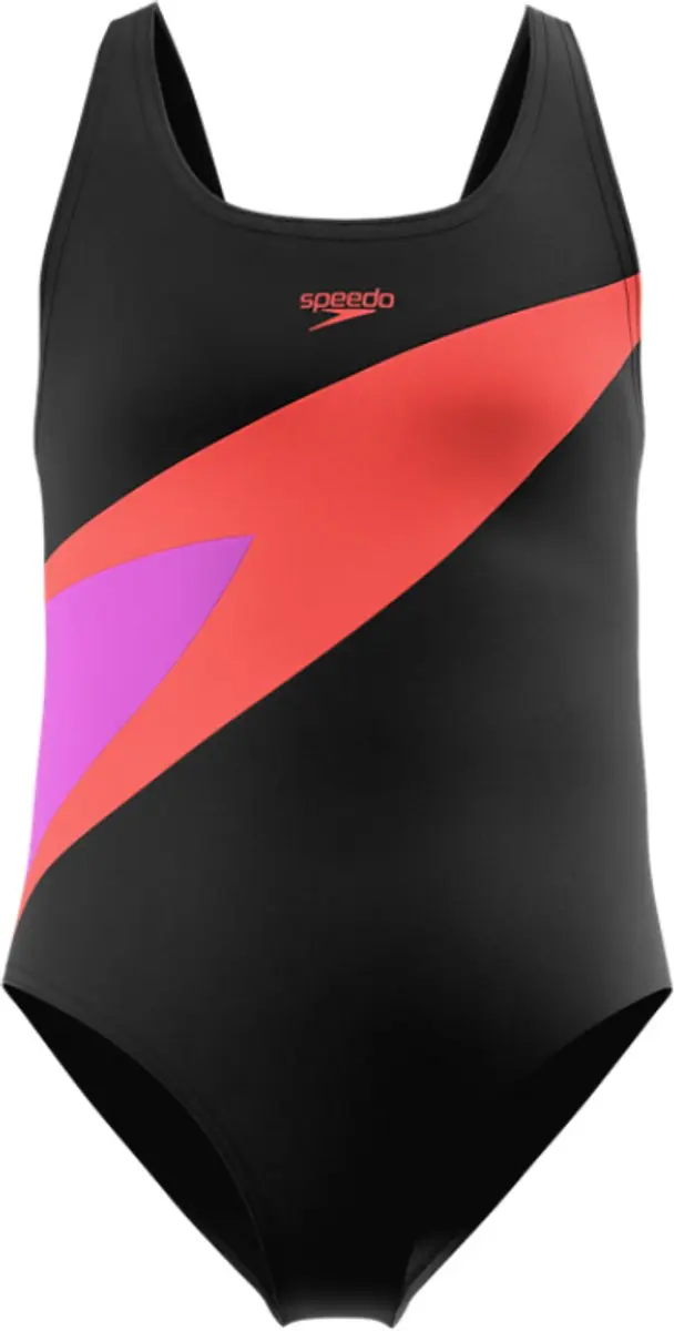Speedo Meisjes Hyperboom Badpak 152 - Antraciet/Roze