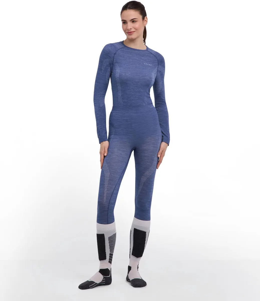 Falke Wool-Tech Long Tights 33313 - Dames L - Blauw