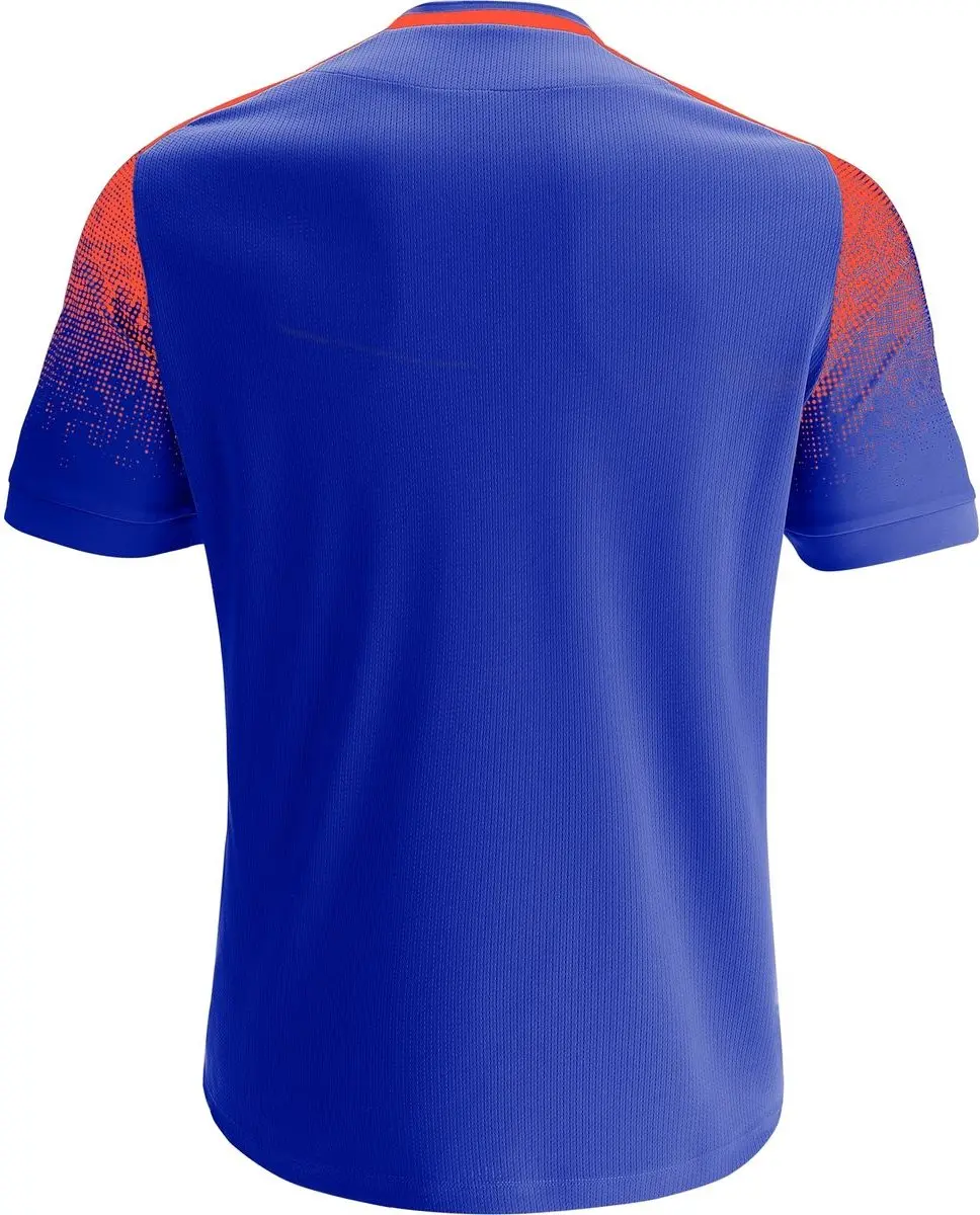 Macron Alioth Shirt Korte Mouw Kinderen - Electric Blue/Oranje 122/128