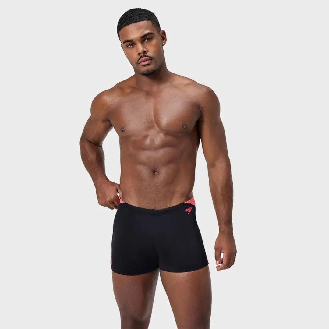 Speedo ECO+ Hyper Boom Splice Zwemboxer Heren - 3XL - Zwart/Koraalrood