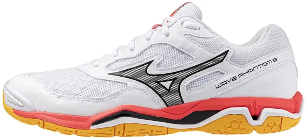 Mizuno Wave Phantom 3 Indoorschoenen 44.5 - wit/oranje/rood/grijs