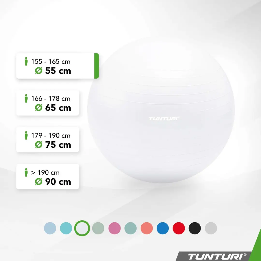 Tunturi Anti Burst Fitnessbal 55cm - 220kg - Wit