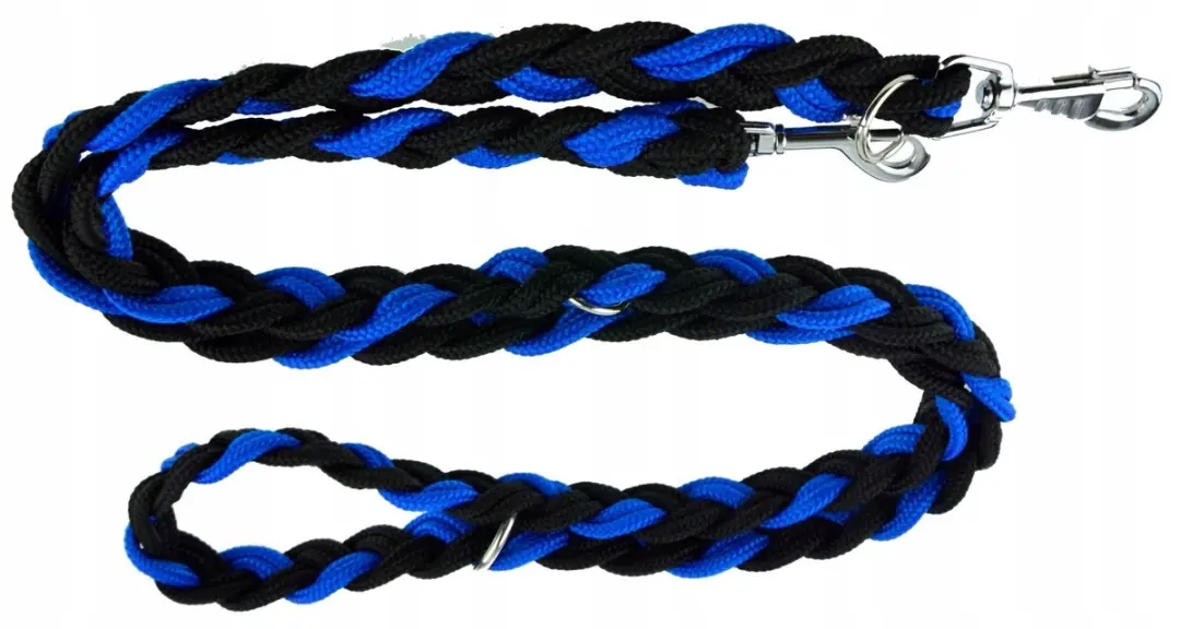 Champion Gevlochten Hondensnoer 2.5m - Zwart/Blauw