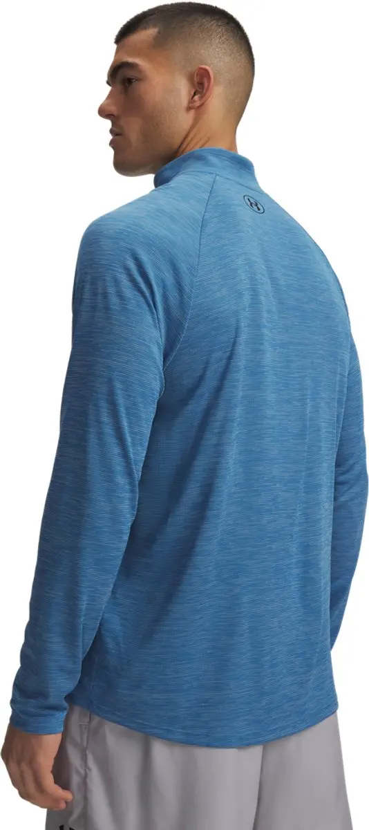 Under Armour UA Tech Textured 1/2 Zip Heren Sportshirt - Aegean Blauw - M