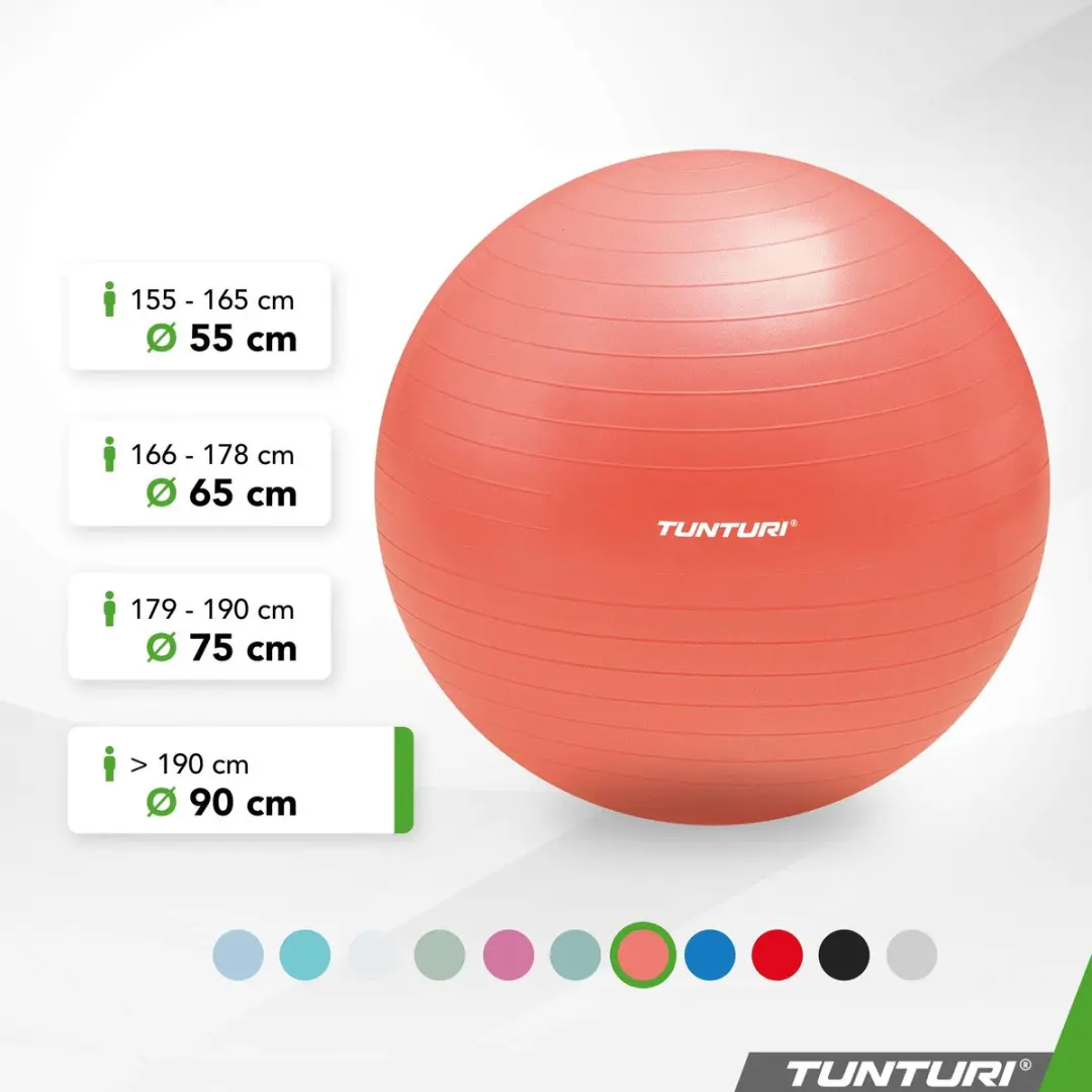 Tunturi Anti Burst Fitnessbal 90cm - 220kg - Rose Goud