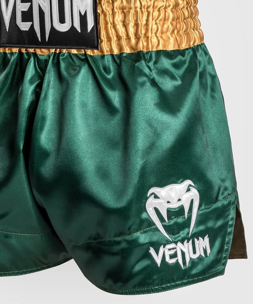 Venum Classic Muay Thai Shorts M - Groen/Goud/Wit
