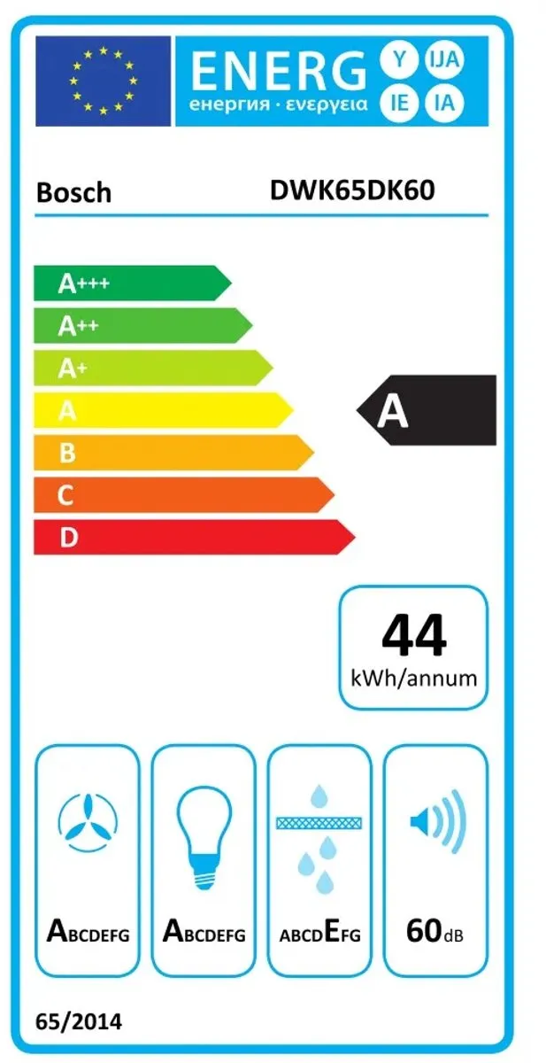 Bosch Serie 2 DWK65DK60 Afzuigkap - 550 m³/u