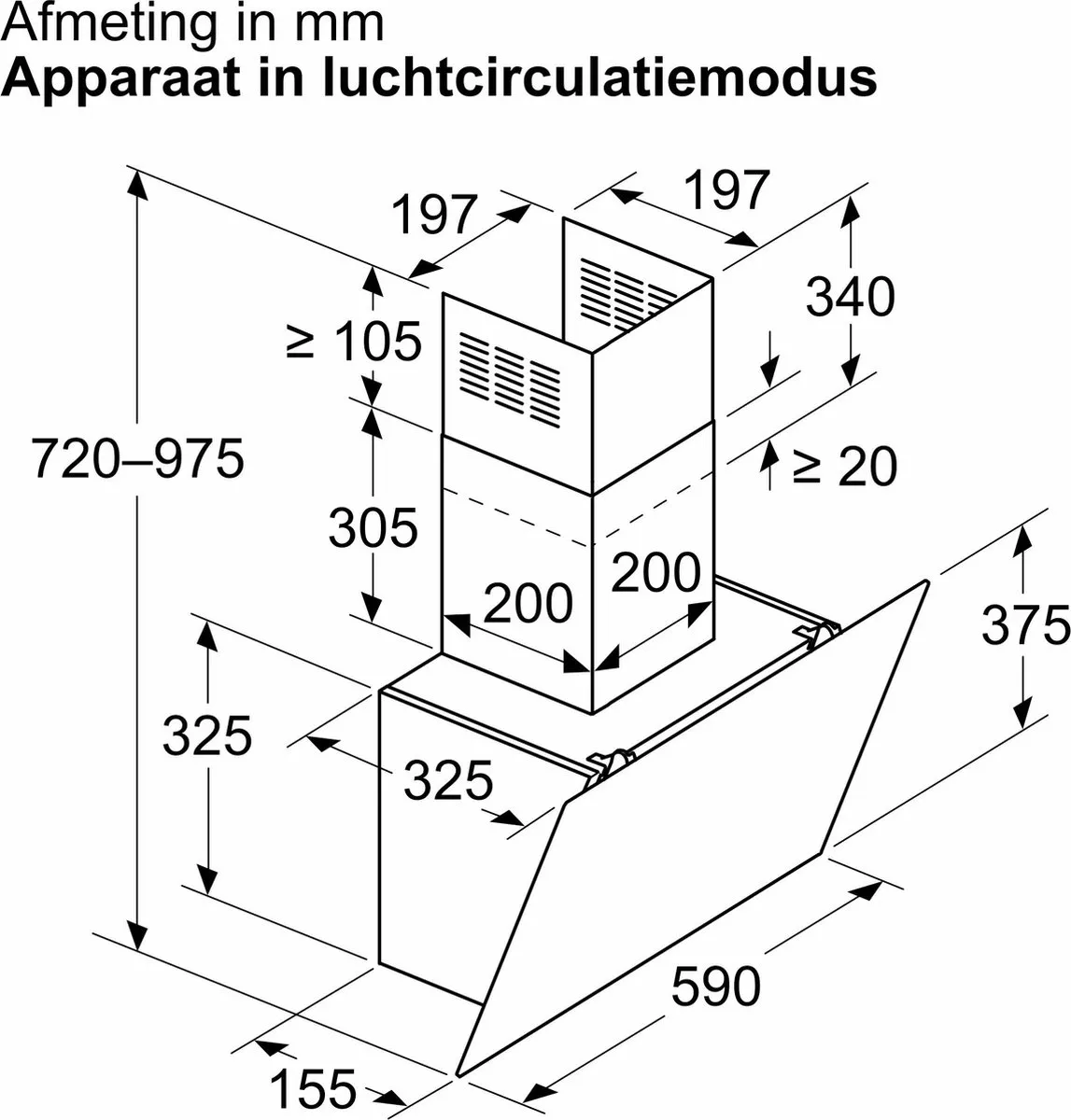 Bosch Serie 2 DWK65DK60 Afzuigkap - 550 m³/u