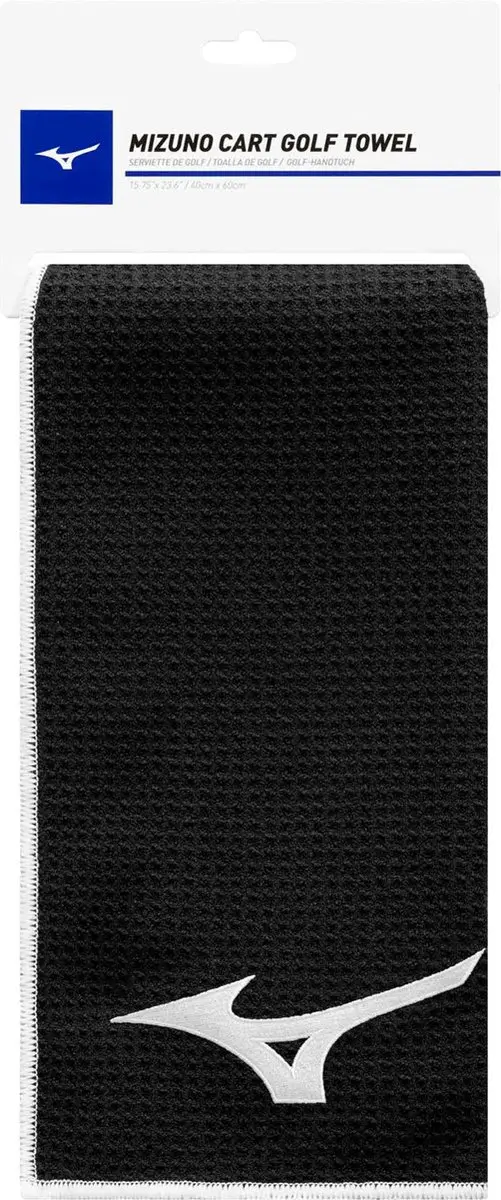 Mizuno Cart Golf Handdoek 60x40cm - Zwart
